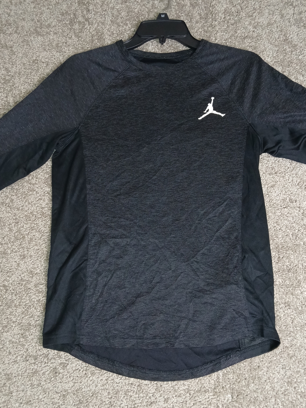 Jordan Training Dri Fit Men's Black/Gray Performance Long Sleeve Shirt - Small
